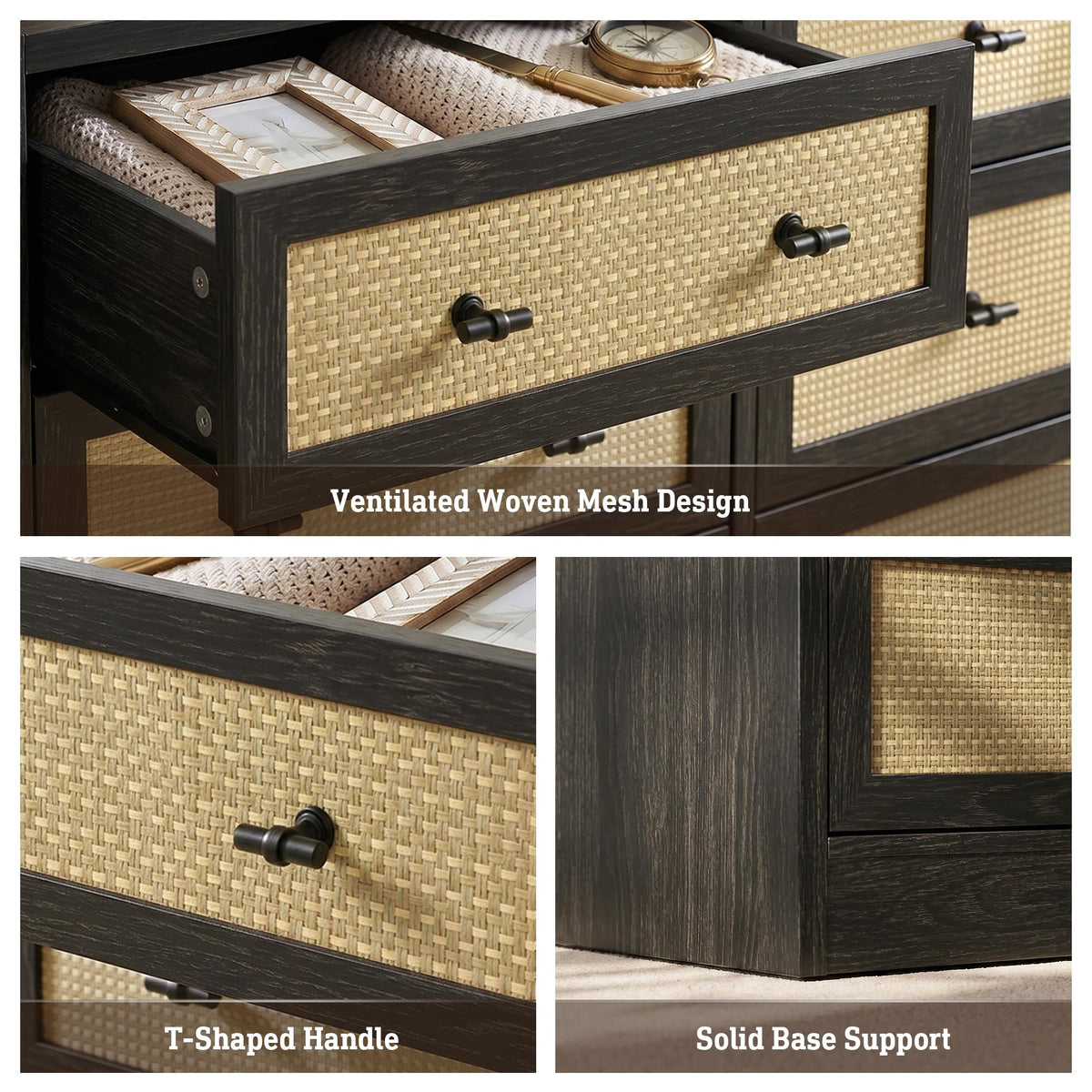 9 Drawer Rattan Dresser Q109167