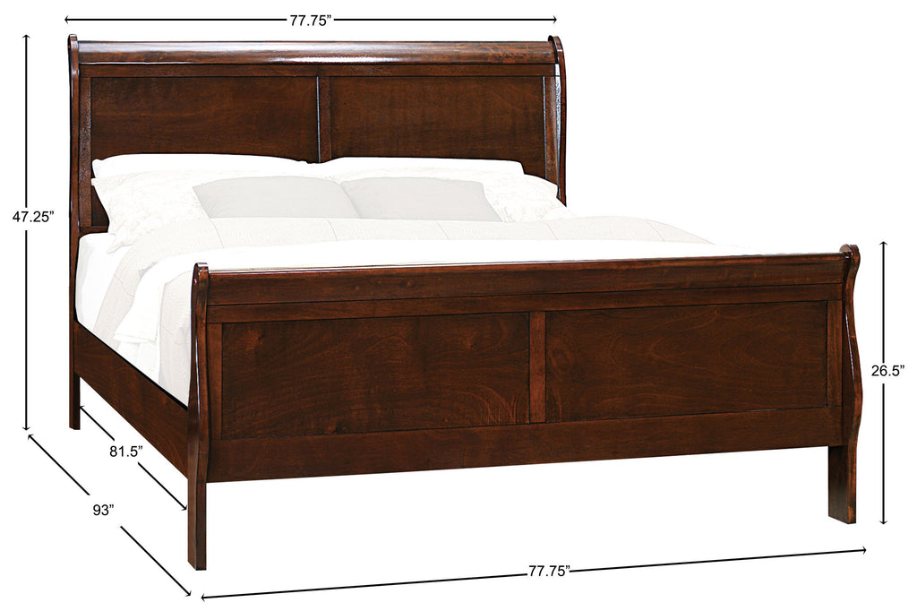 Cal King Cherry Sleigh Panel Bed F5968