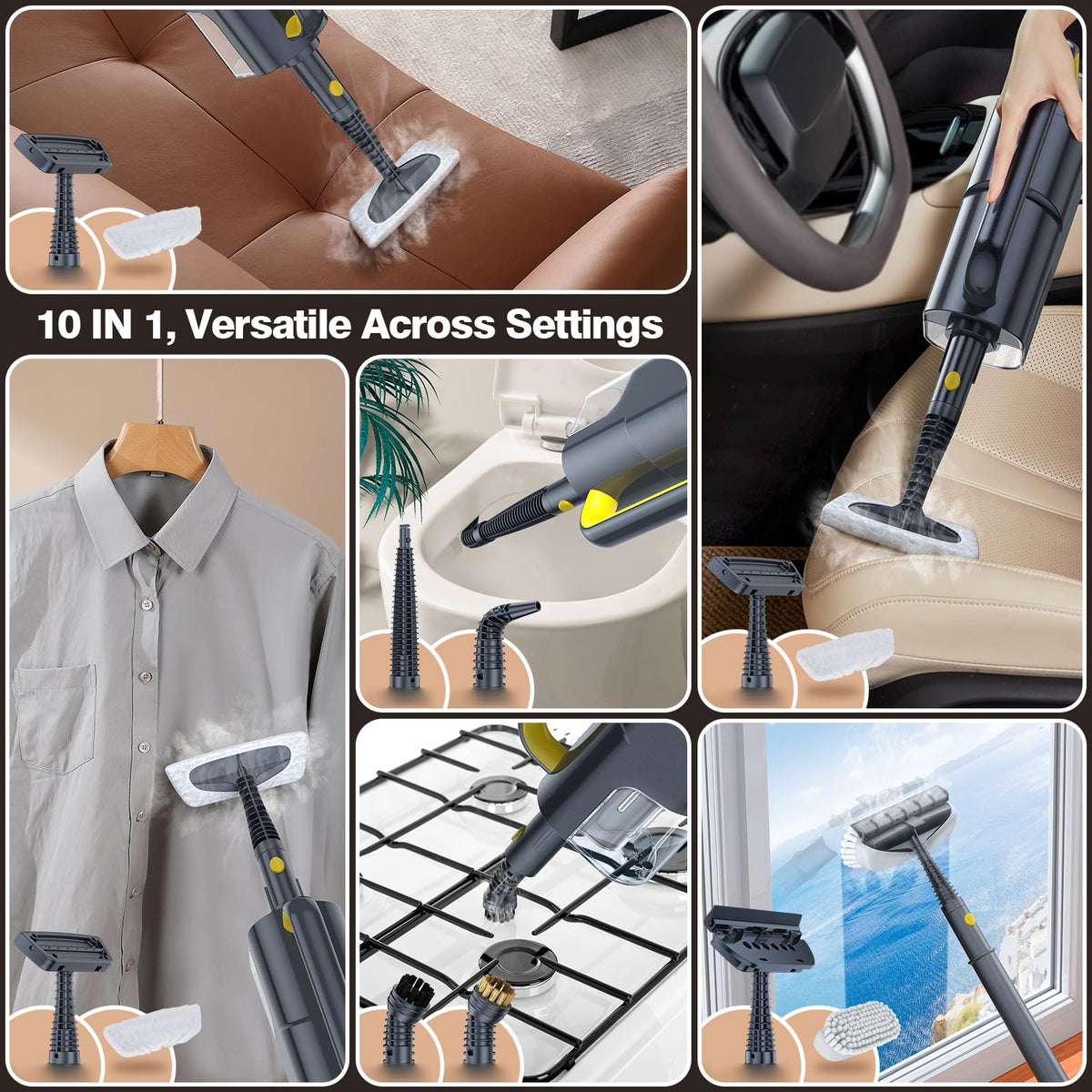 10-in-1 Detachable Handheld Steam Cleaner S16510
