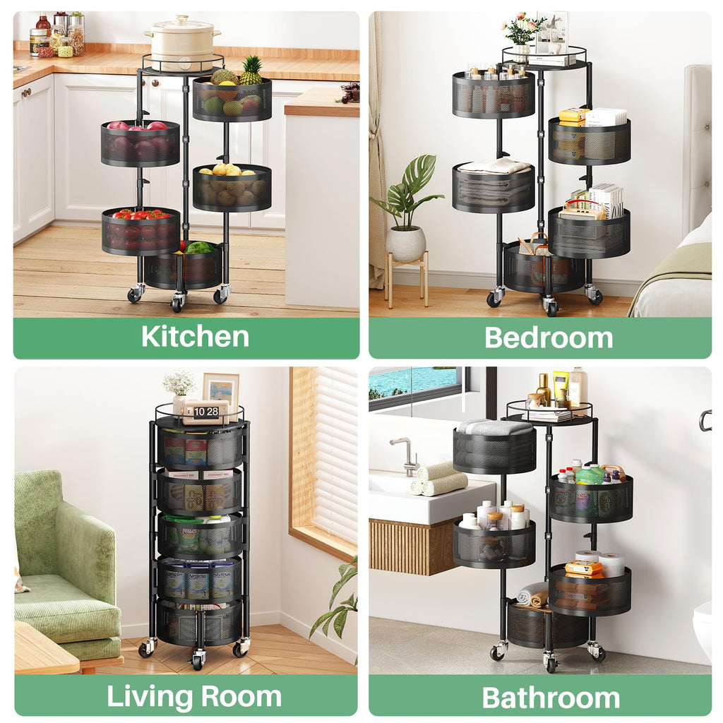 5 Tier Rotating Fruit Vegetable Basket Stand N157