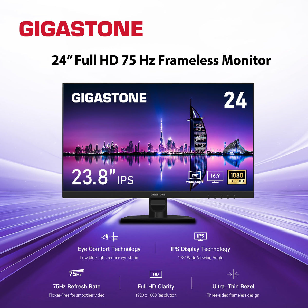 24 inch IPS LED Monitor 2-Pack 75Hz FHD Frameless Z476