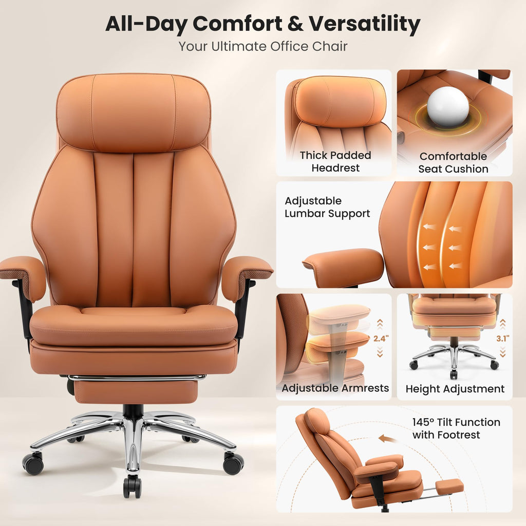 Big and Tall Office Chair with Inflatable Lumbar Support T714429