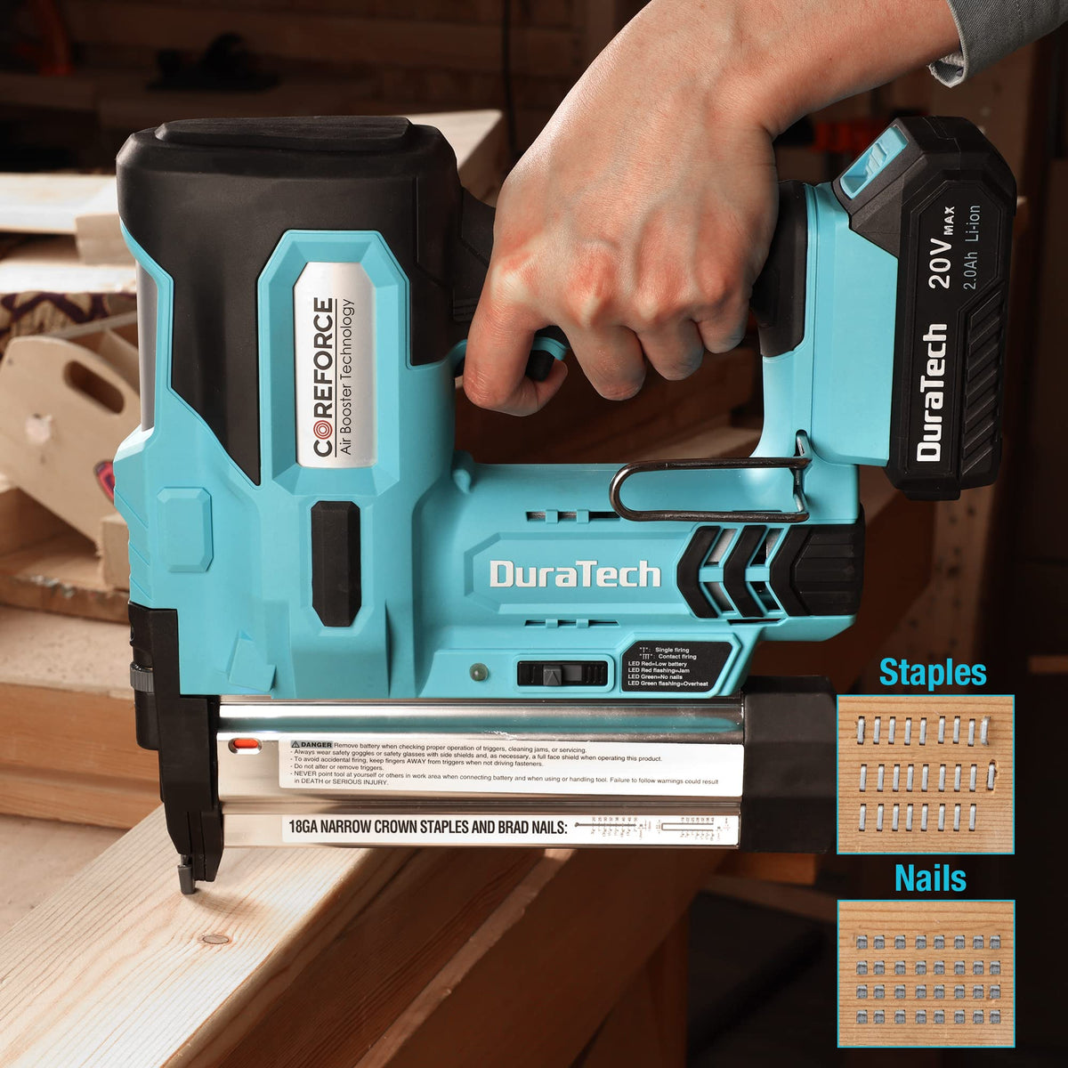 20V Cordless 18 Gauge 2-in-1 Nail Staple Gun W335491
