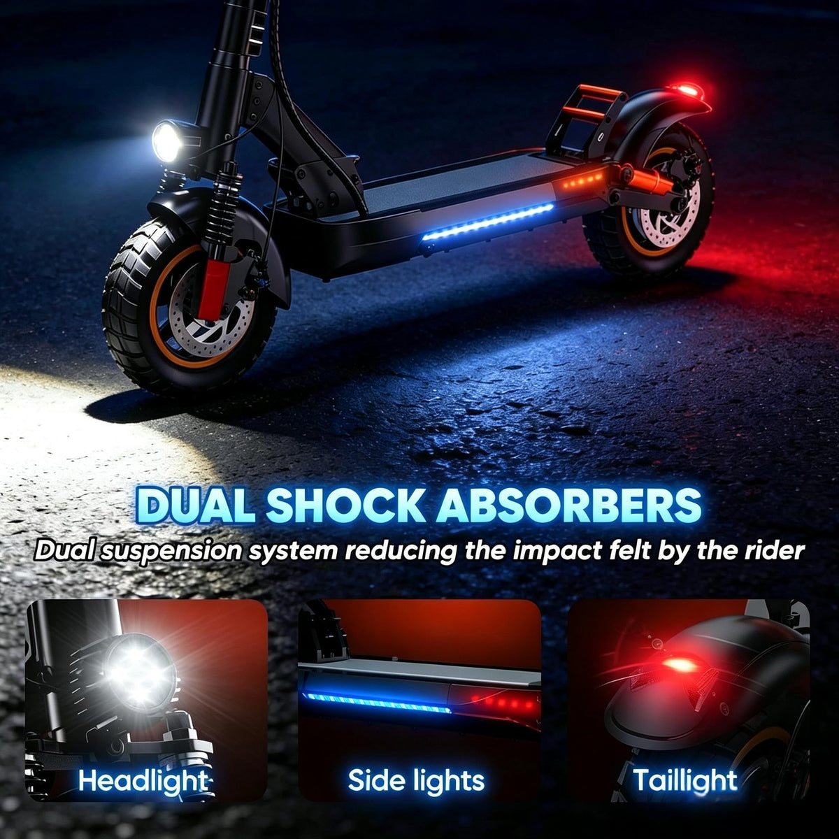 800W 45 Mile Range 25 Mph Foldable Electric Scooter with Seat A9975