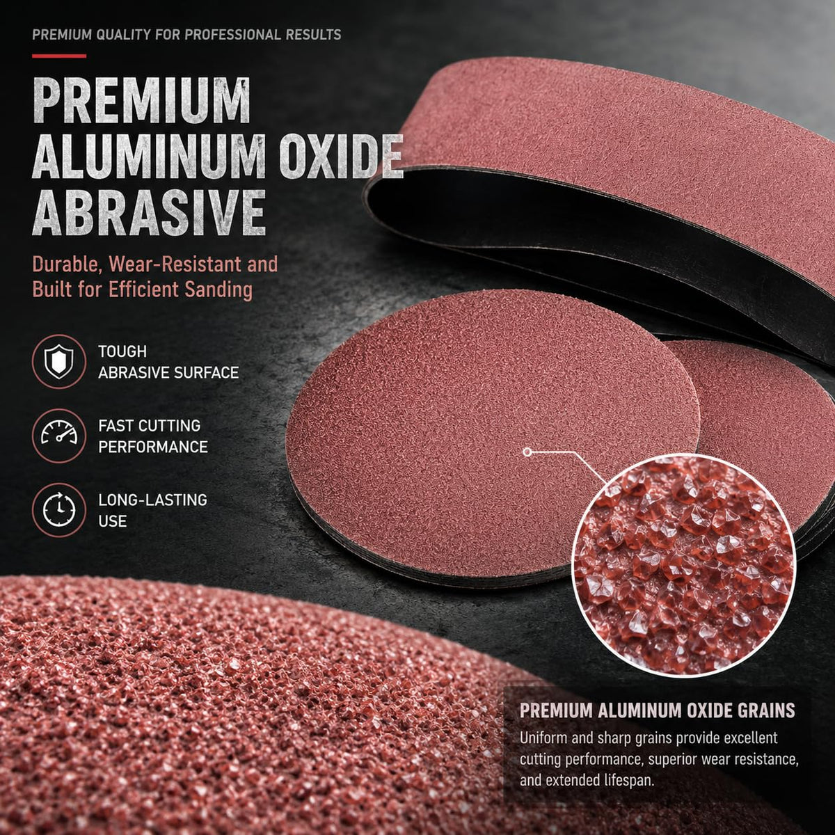34 Pieces Sanding Belts and PSA Sanding Discs Set Alumina D430