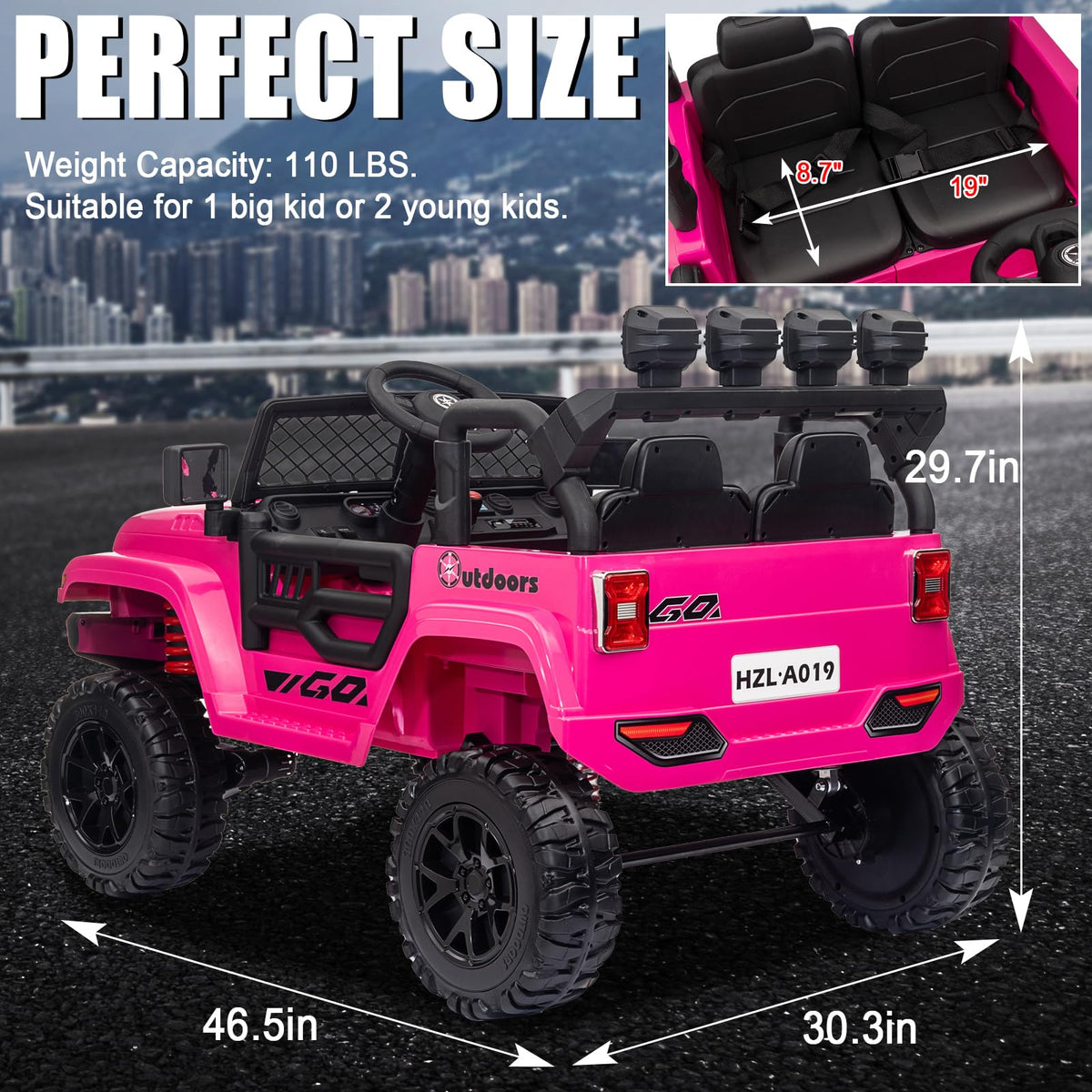 24V 2 Seater 4WD Ride On Truck G725