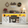 Farmhouse TV Stand for 70/75/80 Inch TV, White N118120