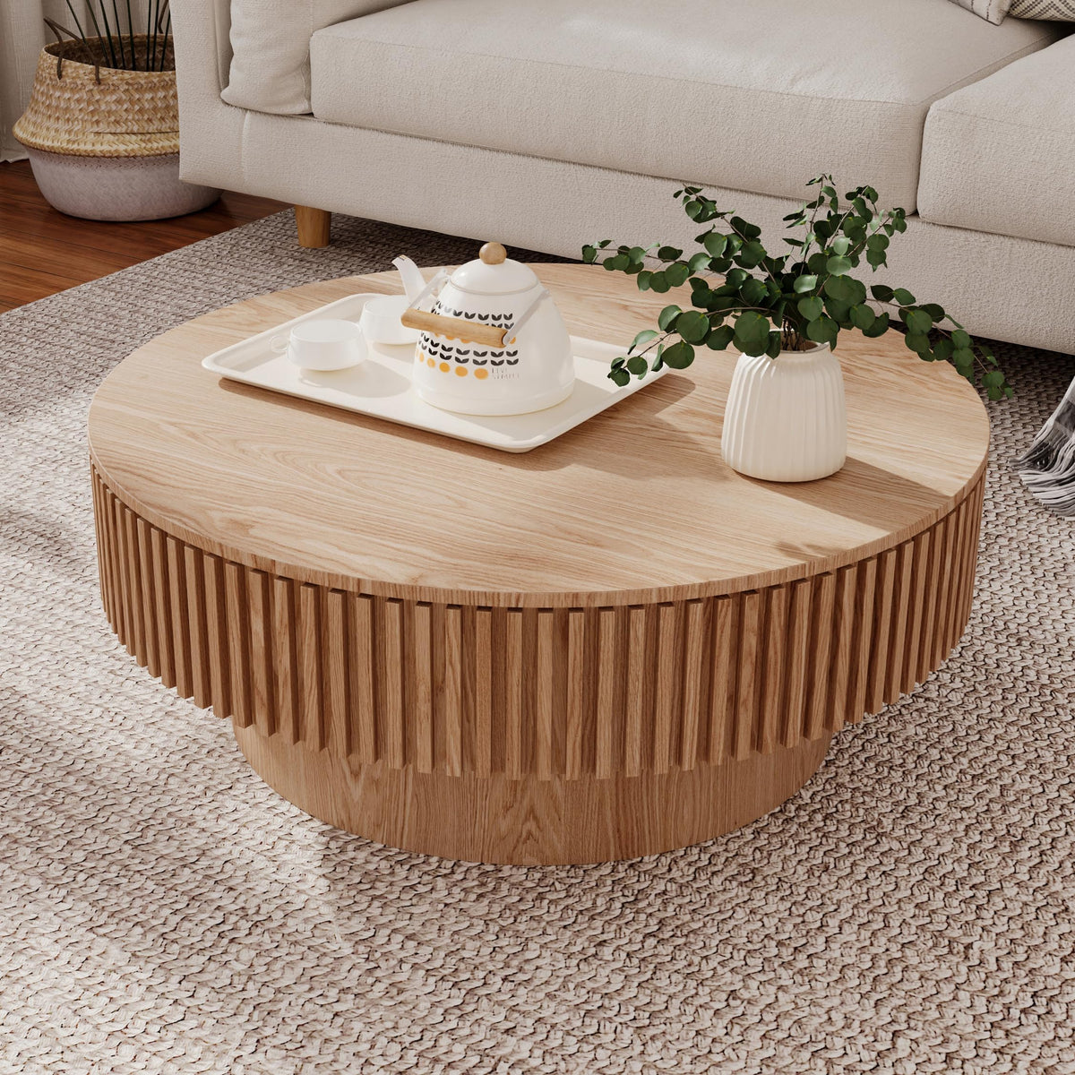 31.5'' Round Coffee Table with Storage G358