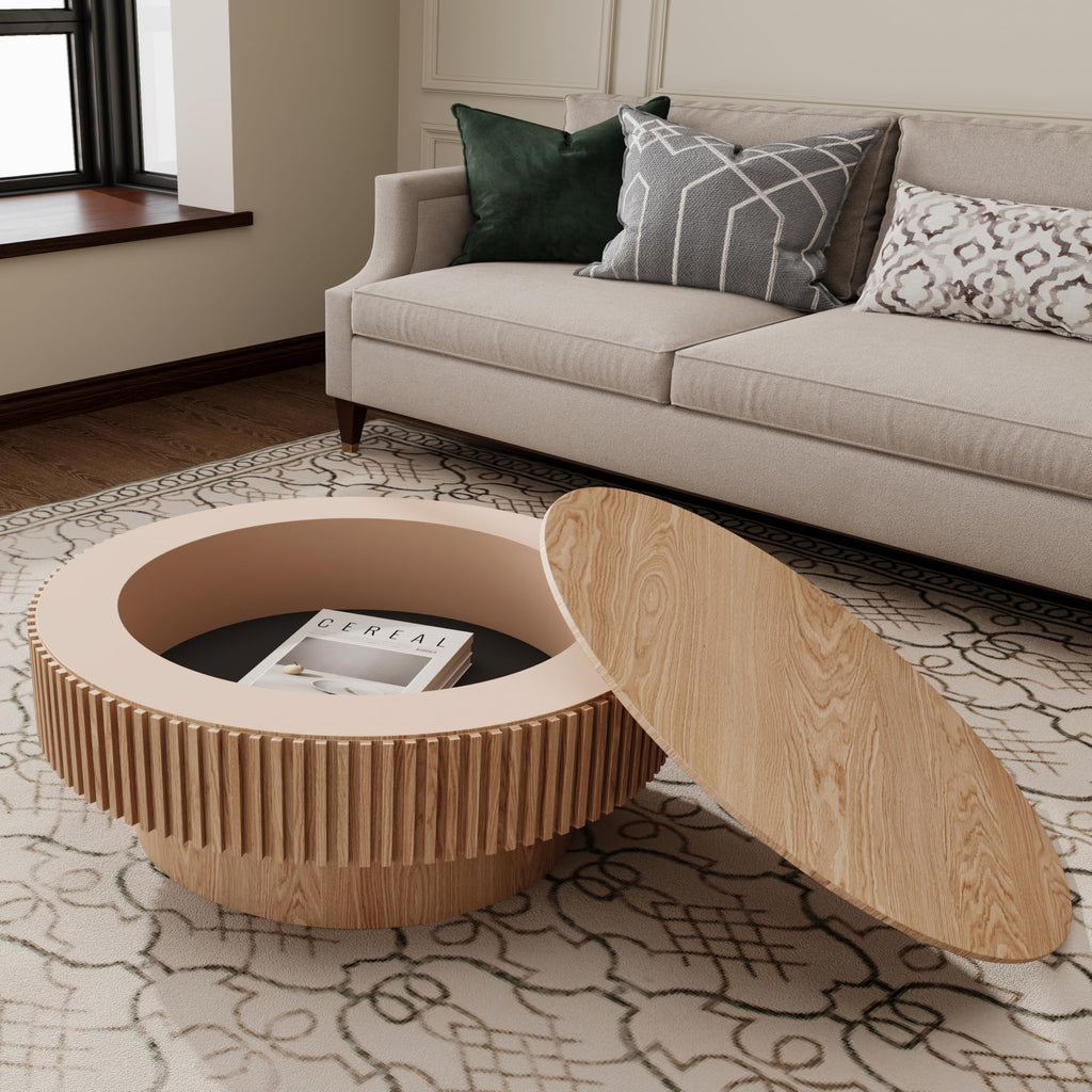 31.5'' Round Coffee Table with Storage G358