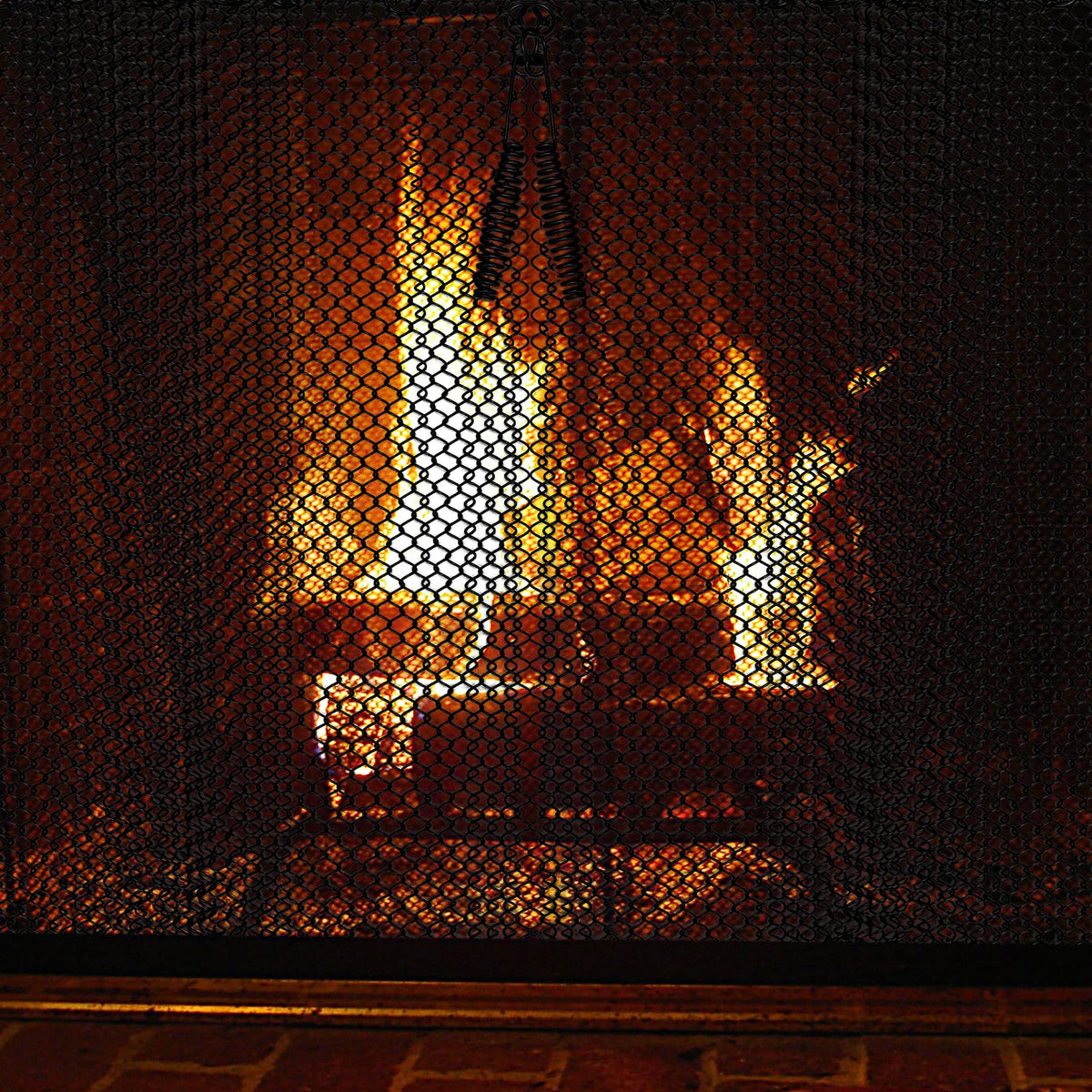 Fireplace Mesh Screen Curtain, 24" x 24" Panels, Black B5055