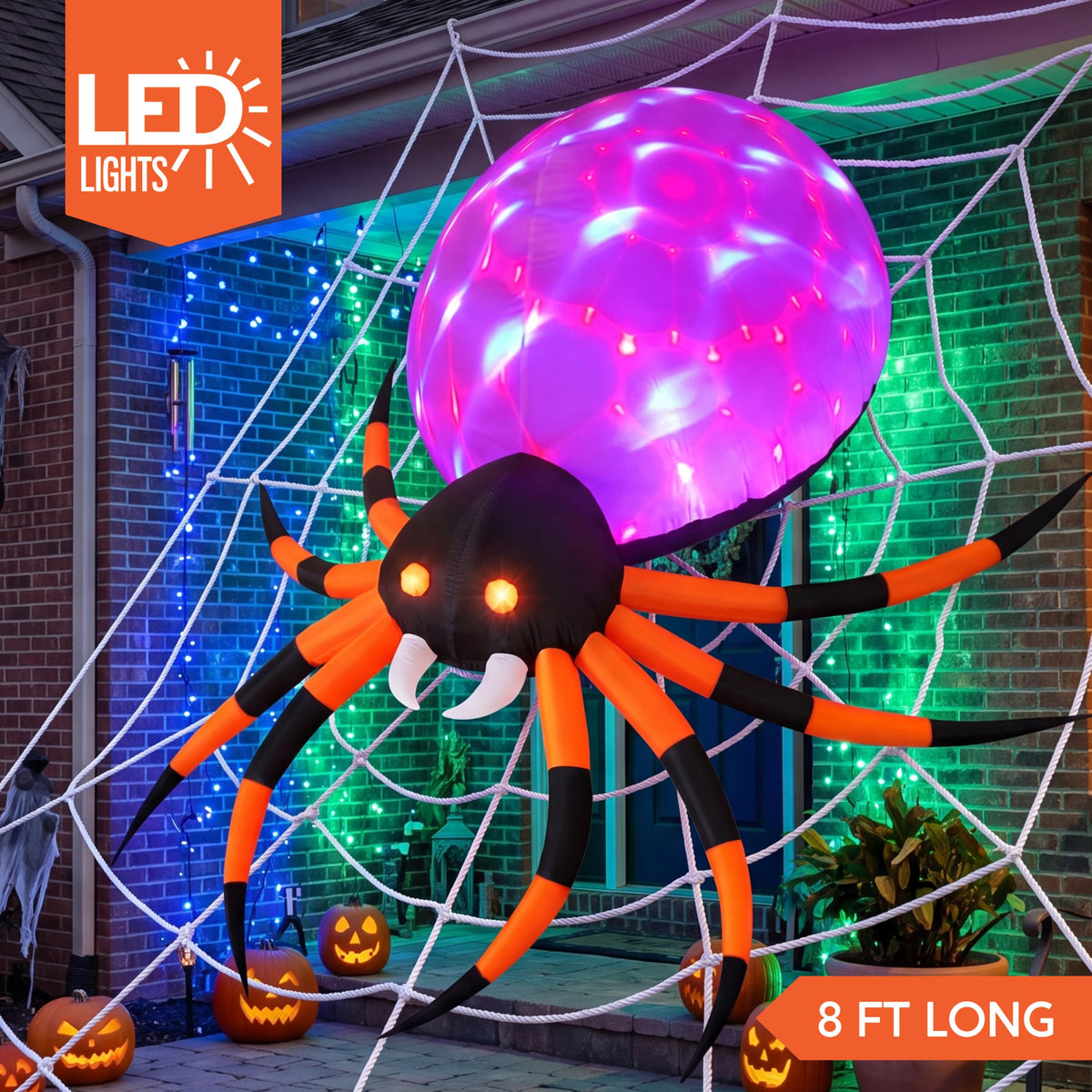 8 FT Inflatable Giant Spider Outdoor Decoration C189387