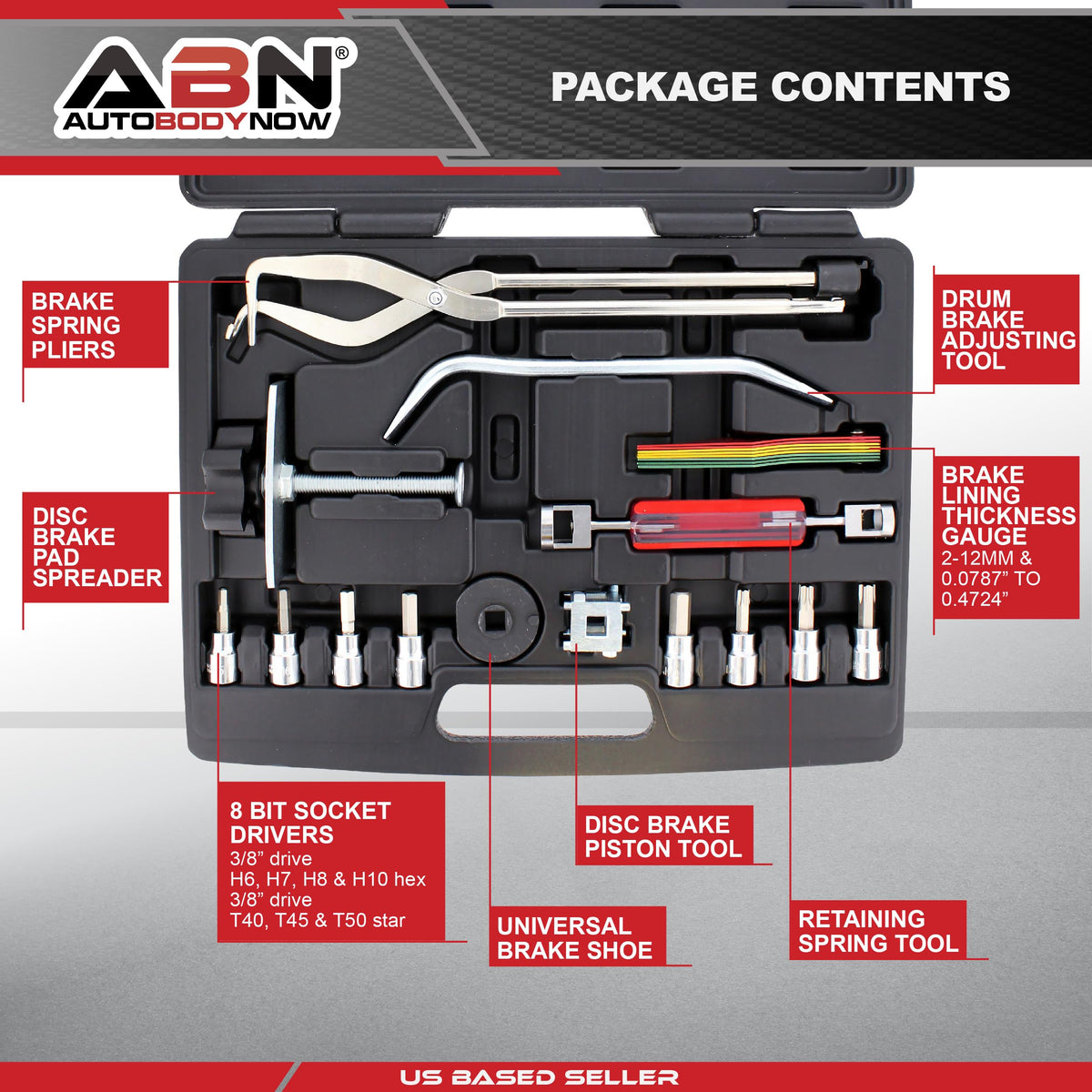 15-Piece Brake Kit with Brake Caliper Tool C987757