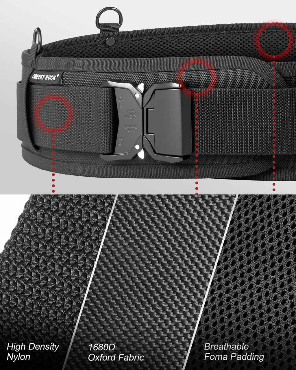 Heavy Duty Tool Belt with 2 Tool Pouches, Adjustable Work Belt N3236