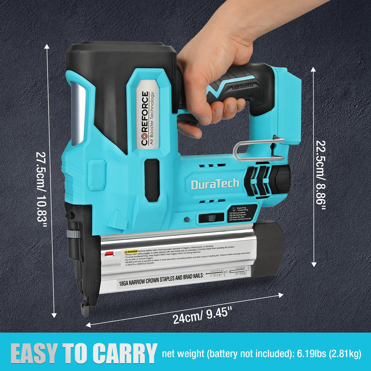 20V Cordless 18 Gauge 2-in-1 Nail Staple Gun W335491