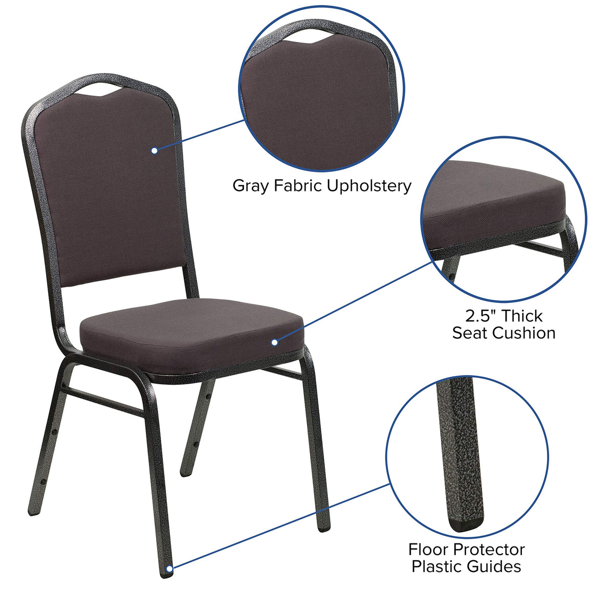 Gray Fabric Stacking Banquet Chair J1200