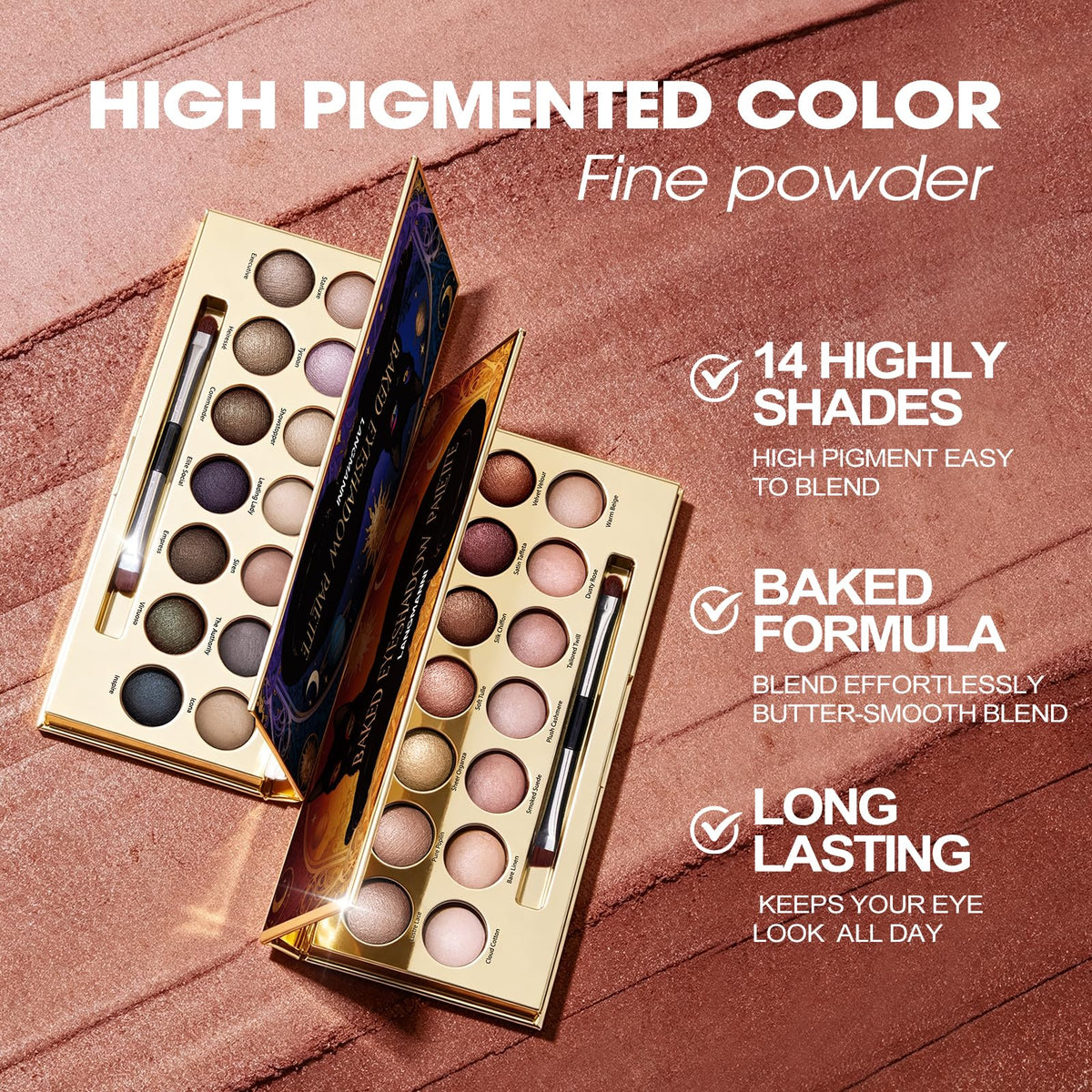 Baked Eyeshadow Palette, Matte & Shimmer L453952