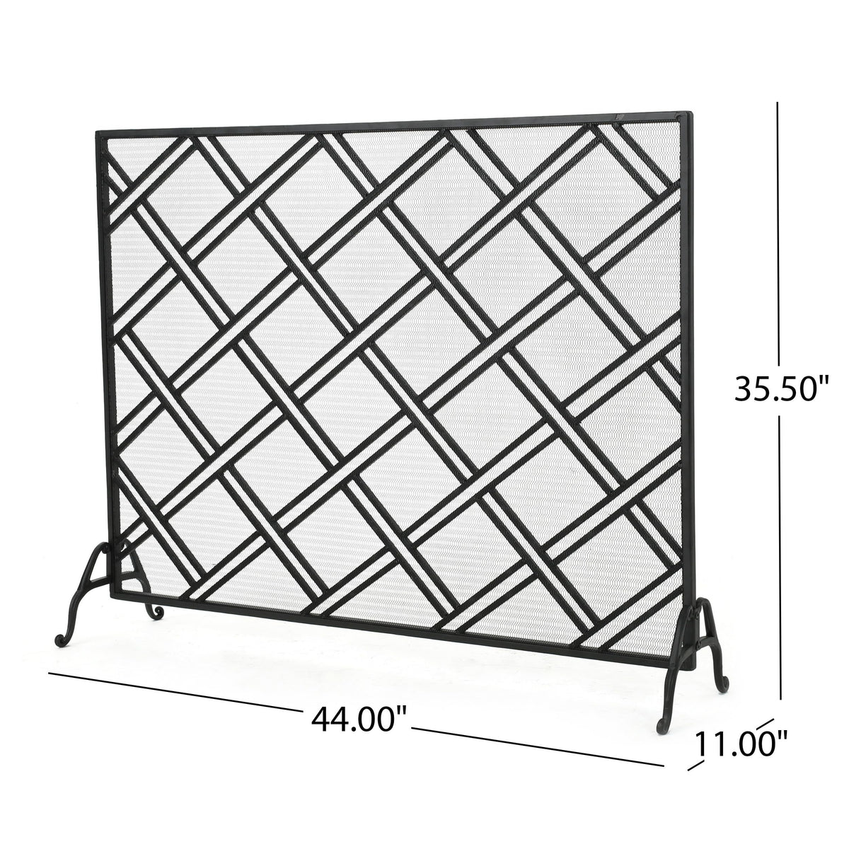 Black Wrought Iron Fireplace Screen J316391