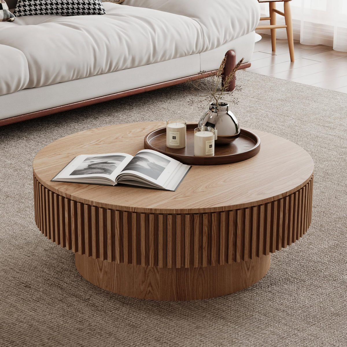 31.5'' Round Coffee Table with Storage G358