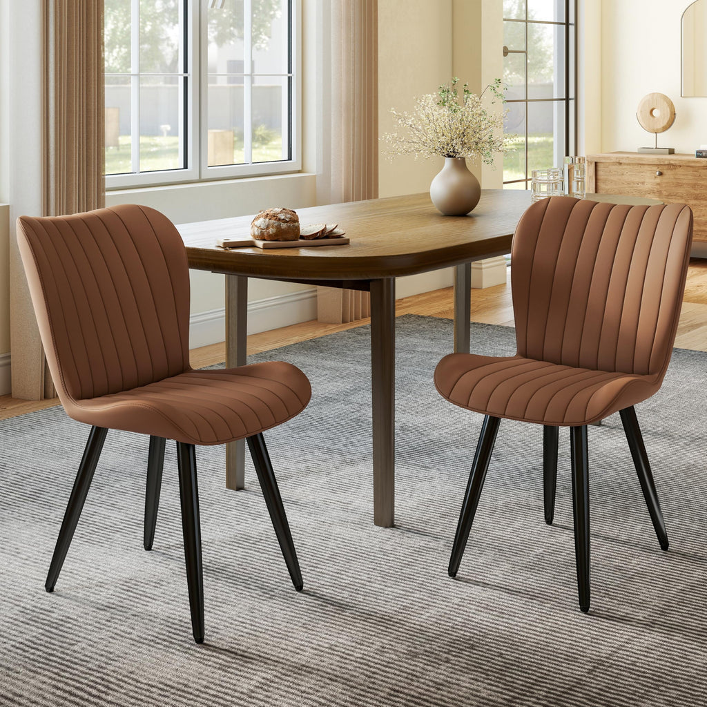 63-94.5 Inch Extendable Dining Table Set with 8 Brown Chairs X29236